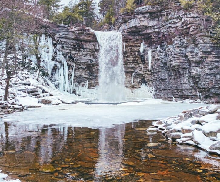 Awosting Falls in Winter