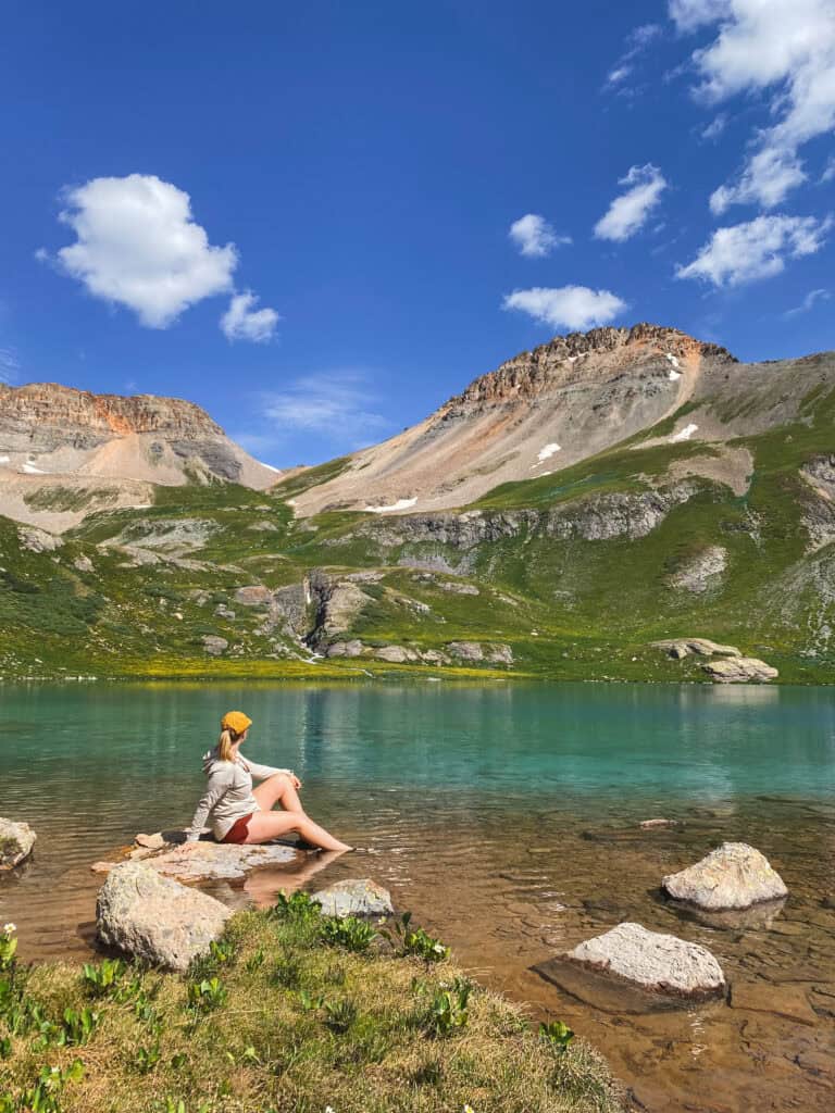 soaking my feet at Ice Lake in Colorado