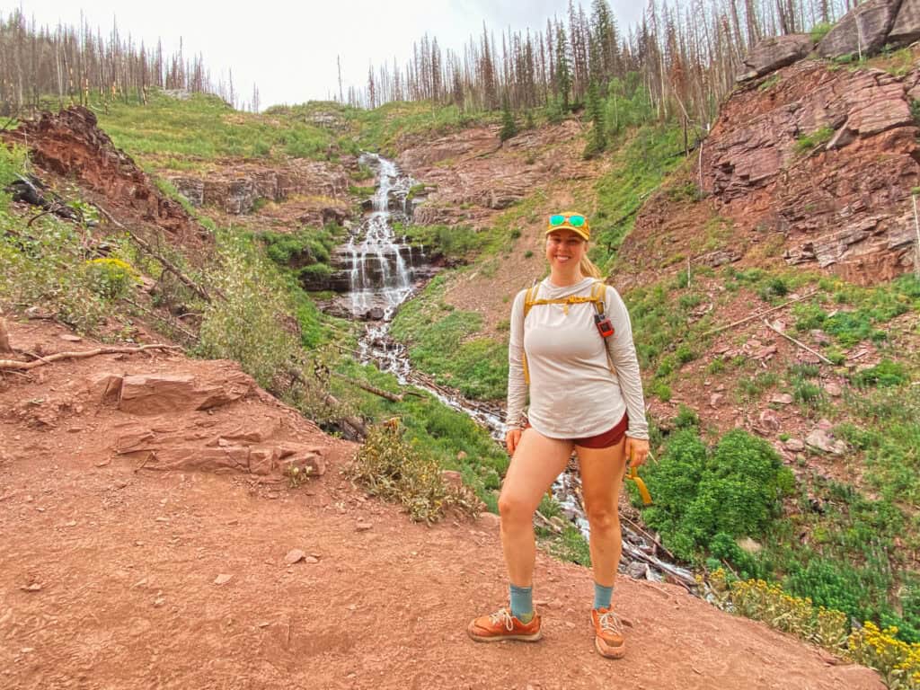 Clear Creek falls on the Ice Lakes / Ice Lake Basin trail in Colorado