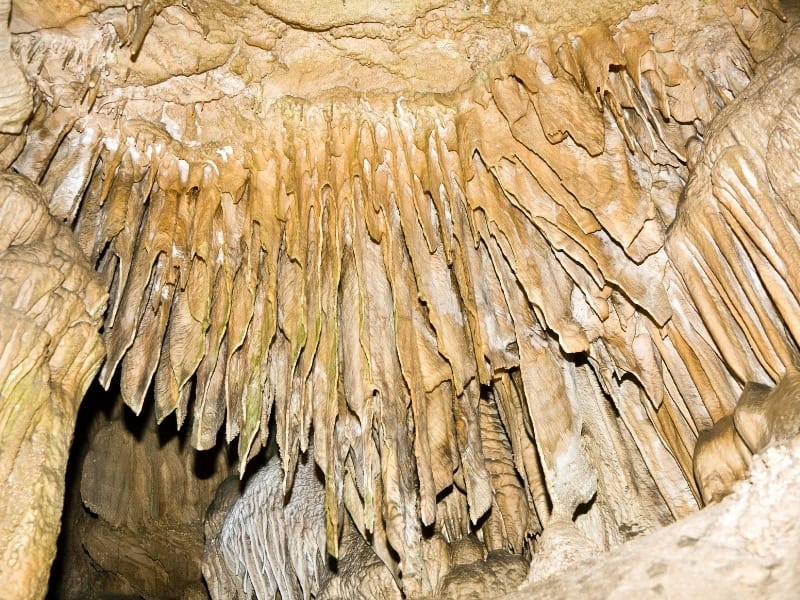 Rock formations in Crystal Cave inside Sequoia National Park