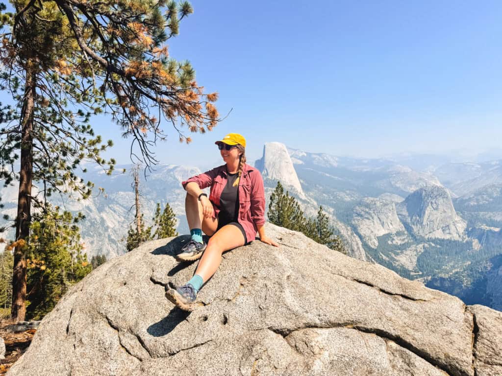 Enjoying the view at Glacier Point in Yosemite
