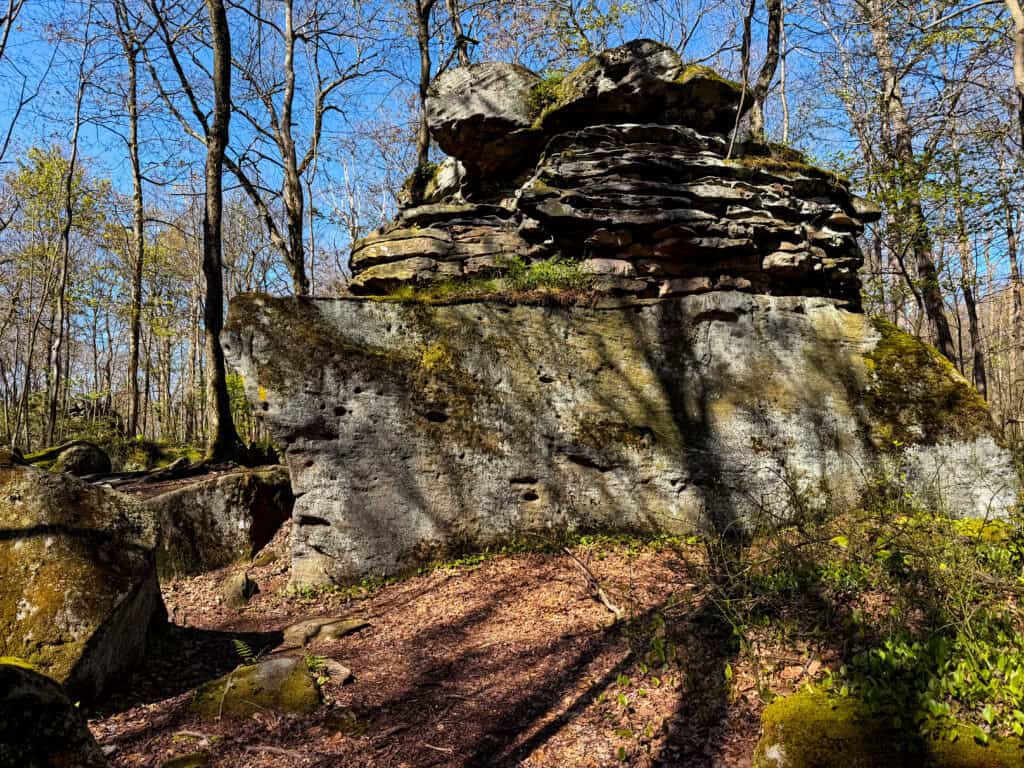 one of the many interesting rock formations you'll find along the LHHT