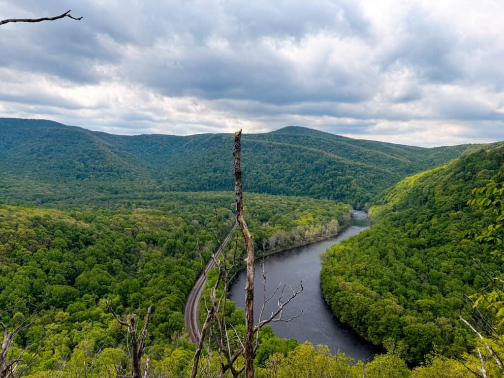 View of the Youghiogheny River from near the end of the Laurel Highlands Hiking Trail