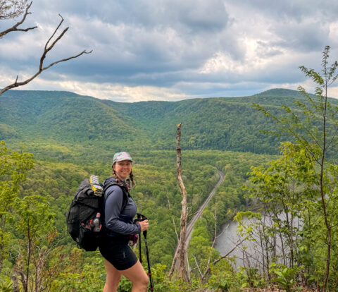 taking in the views on the LHHT Laurel Highlands Hiking Trail