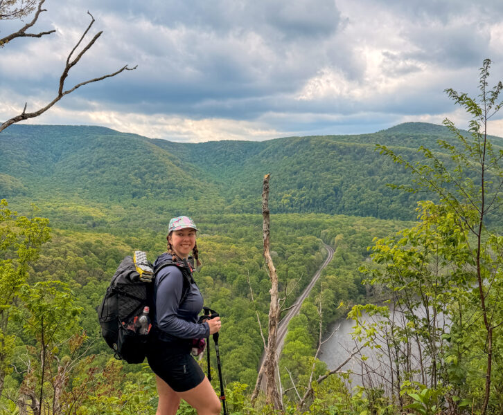 taking in the views on the LHHT Laurel Highlands Hiking Trail