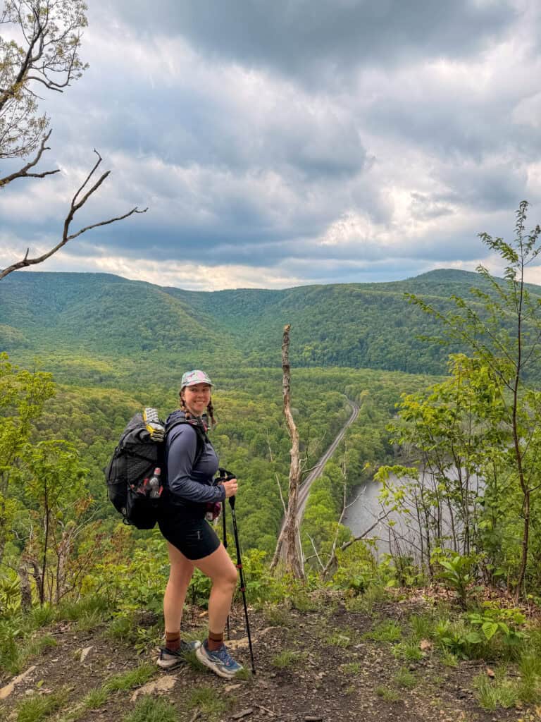 taking in the views on the LHHT Laurel Highlands Hiking Trail