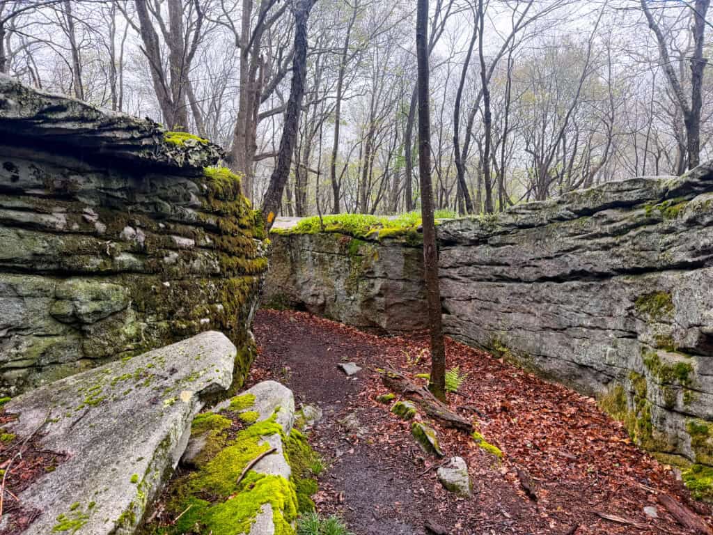 rock features on day 2 of the LHHT laurel highlands hiking trail